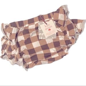 Kate Quinn | Bamboo Double Ruffle Bloomer | Chestnut Gingham | 12-18M